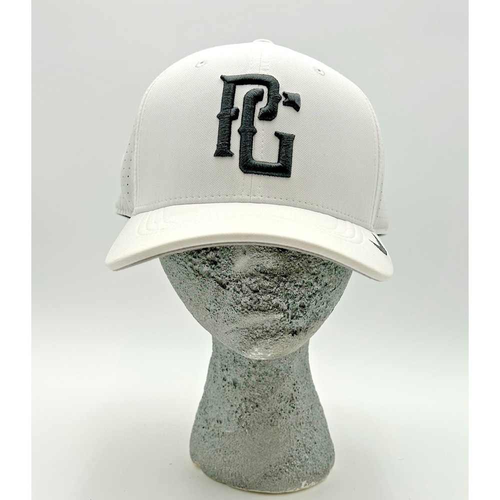 Nike Perfect Game Hat Cap Fitted Mens L/XL White Dri-FIT Baseball PG Logo‎